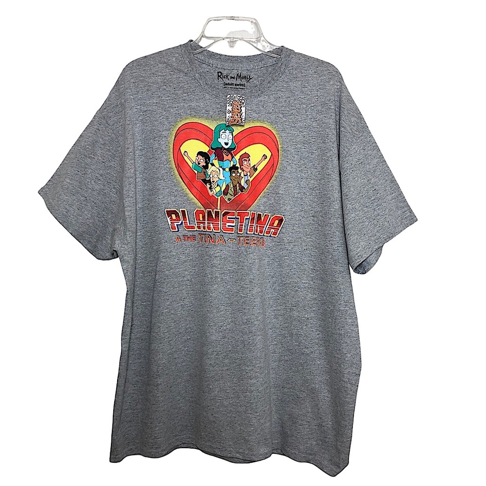 Ripple Junction Rick & Morty Mens Cotton Blend Gray Planetina Graphic T-Shirt XL